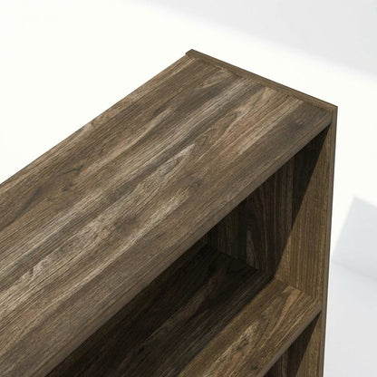 3-Tier Open Shelf Bookcase in Columbia Walnut Wood for Storage