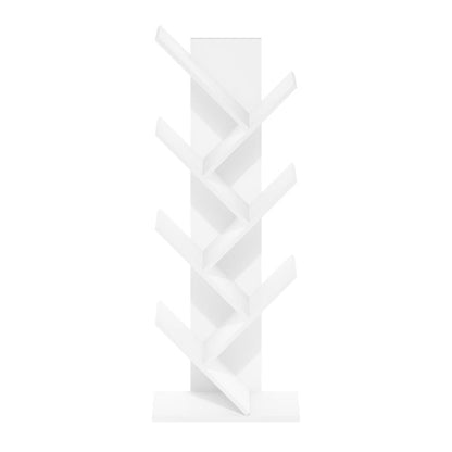 Tree Bookshelf 7-Tier Floor Standing Tree Bookcase, White
