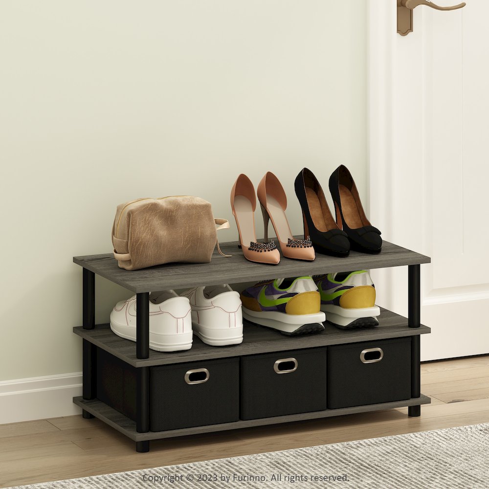 Turn-N-Tube Multipurpose Compact Open Storage Shoe Rack, Shoe Shelf Organizer