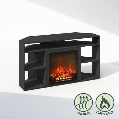 Electric Fireplace Corner TV Stand, Entertainment Center for TV up to 55 Inch