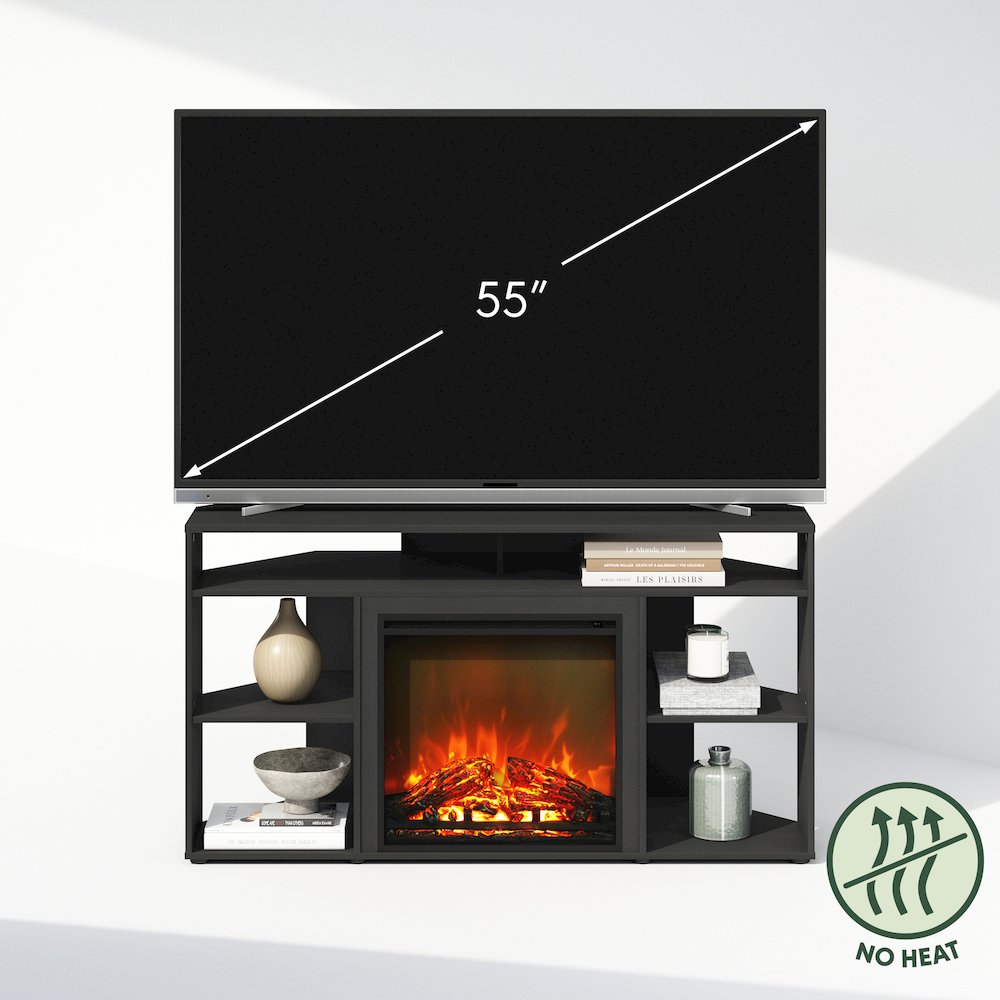 Electric Fireplace Corner TV Stand, Entertainment Center for TV up to 55 Inch