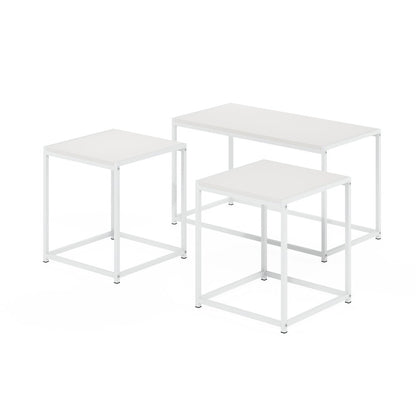 Living Room Tables Set of 3, Coffee Table with 2 End Tables, Side Tables,White