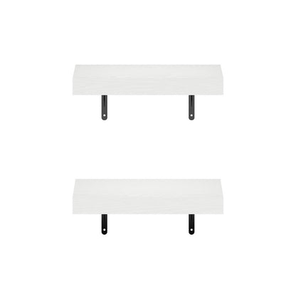 Tanna 15-Inch Wall Mounted Floating Display Shelves, White Texture, Set of 2