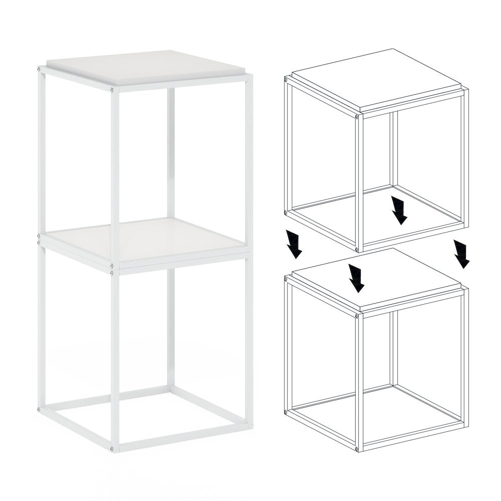 Moretti Modern Lifestyle Stackable Shelf, 1-Tier, Solid White/White