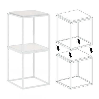 Moretti Modern Lifestyle Stackable Shelf, 1-Tier, Solid White/White