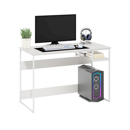 Moretti Modern Lifestyle Study Desk, 45, Solid White/White