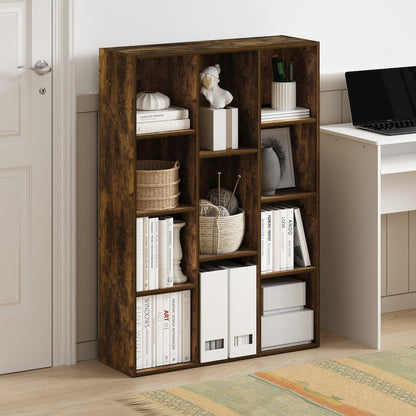 Luder 11-Cube Reversible Open Shelf Bookcase, Amber Pine