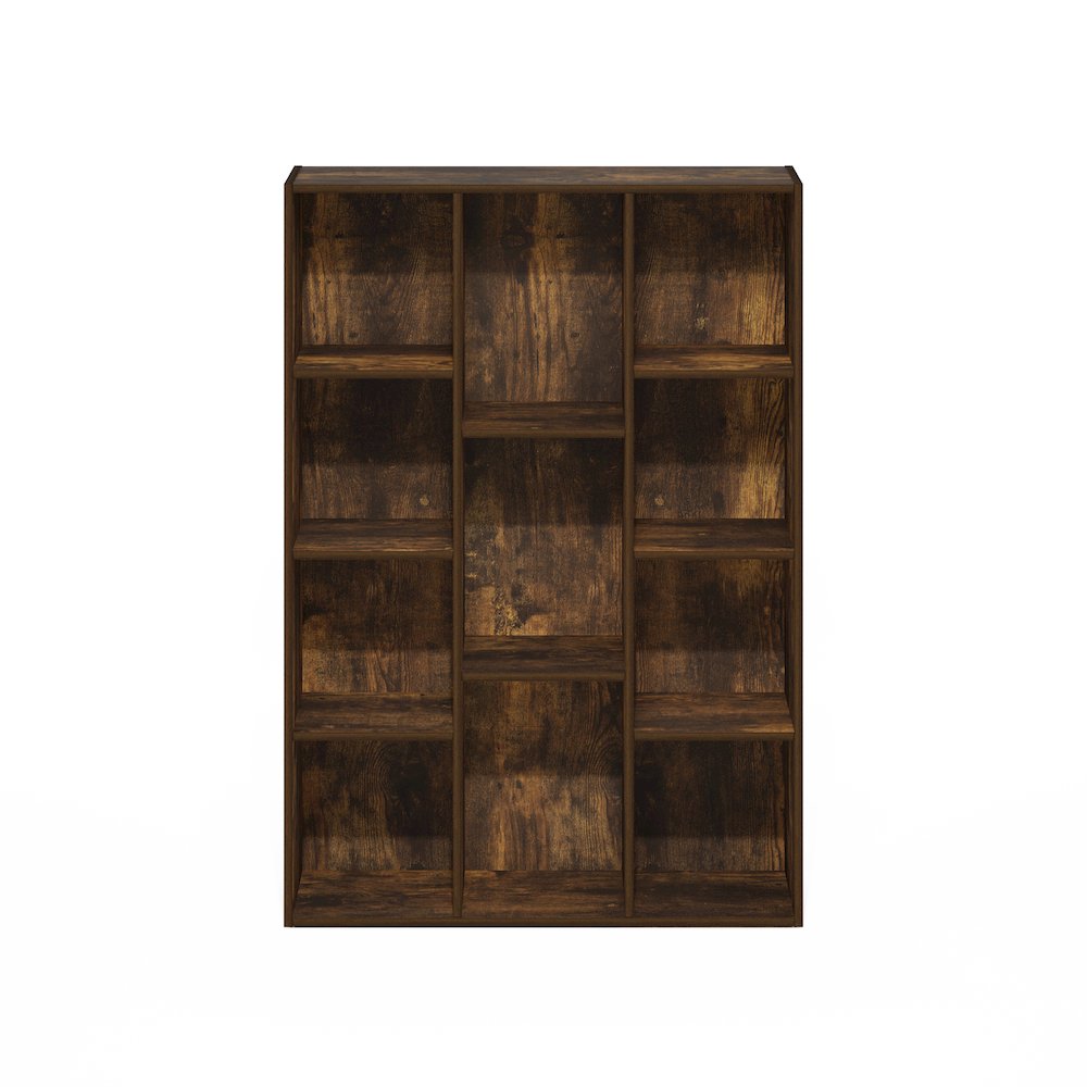 Luder 11-Cube Reversible Open Shelf Bookcase, Amber Pine