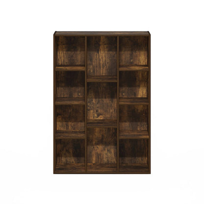 Luder 11-Cube Reversible Open Shelf Bookcase, Amber Pine