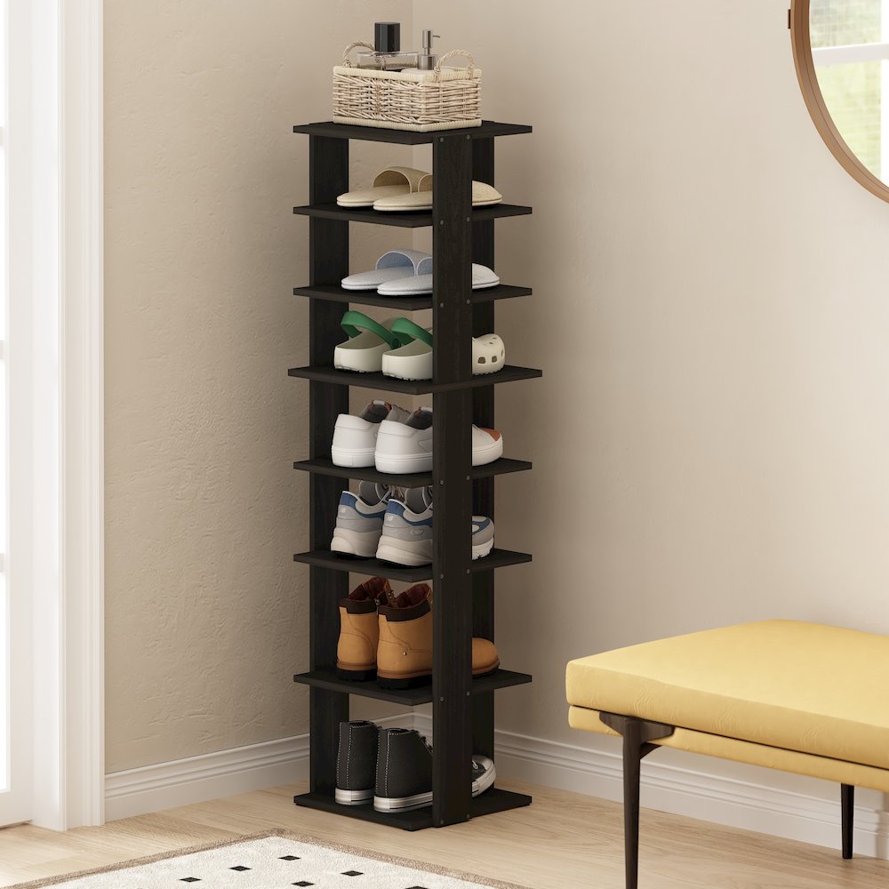 8-Tier Vertical Space Saving Free Standing Shoe Tower, Shoe Rack