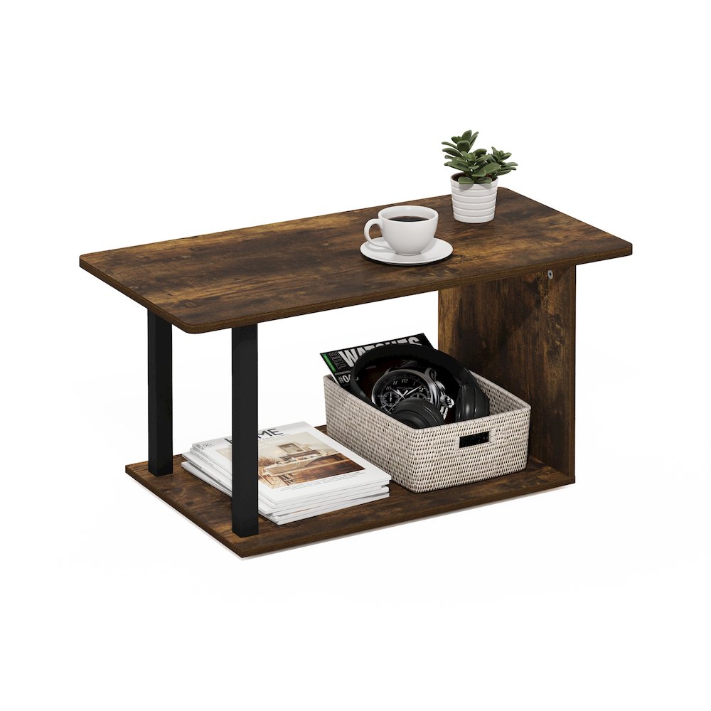 Basic Home Living Coffee Table, Amber Pine/Black