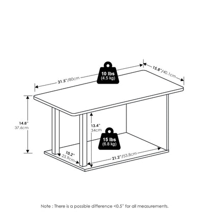 Basic Home Living Coffee Table, White/White