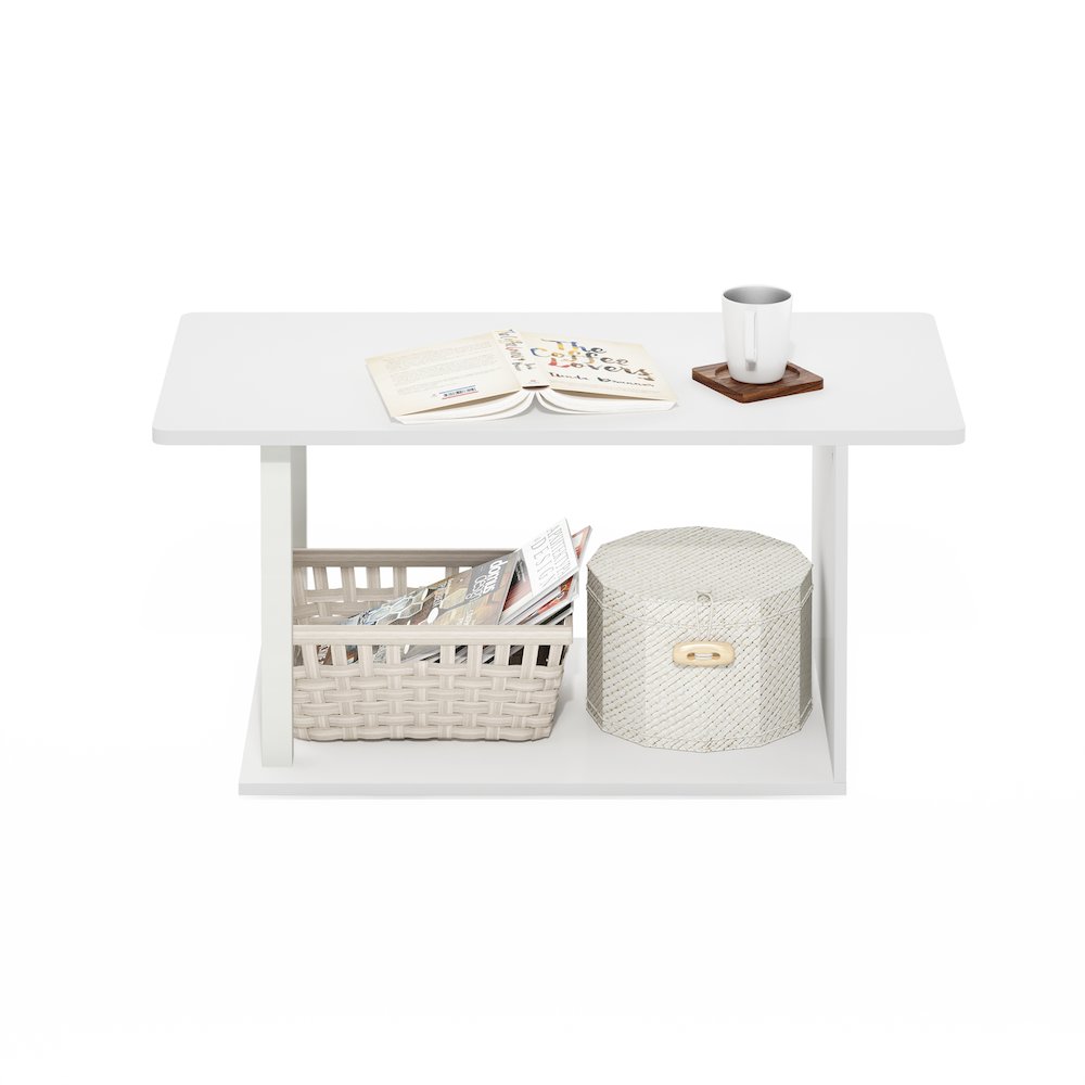 Basic Home Living Coffee Table, White/White