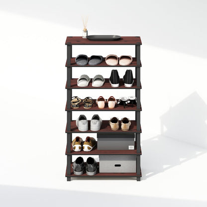 Turn-S-Tube 4-Tier Multipurpose Standing Shelves, Dark Cherry/Black, Set of 2