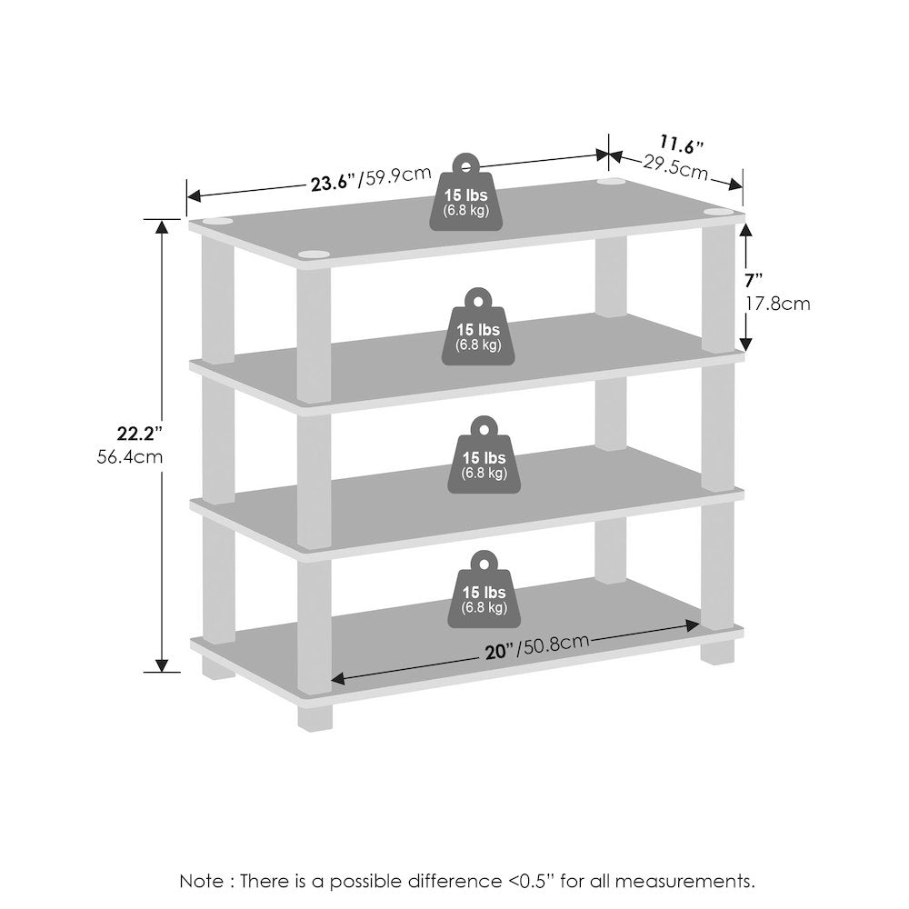 Turn-S-Tube 4-Tier Multipurpose Standing Shelves, Espresso/Black, Set of 2