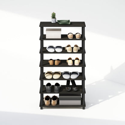 Turn-S-Tube 4-Tier Multipurpose Standing Shelves, Espresso/Black, Set of 2