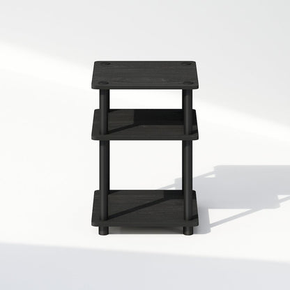 Turn-N-Tube Easy Assembly Nightstand, Bedside Table with Open Shleves, Blackwood