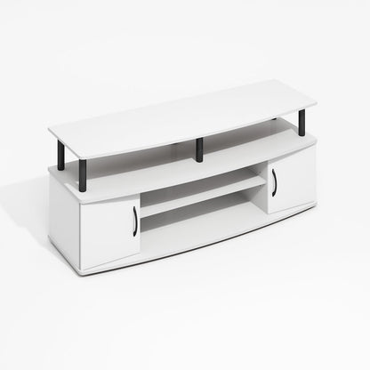 JAYA Large Entertainment Center Hold up to 55-IN TV, Plain White/Black