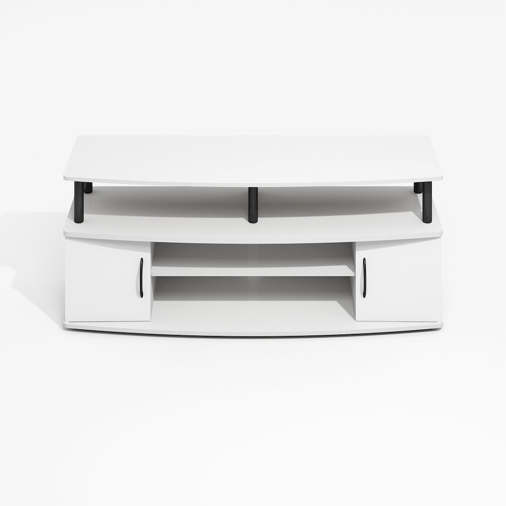 JAYA Large Entertainment Center Hold up to 55-IN TV, Plain White/Black