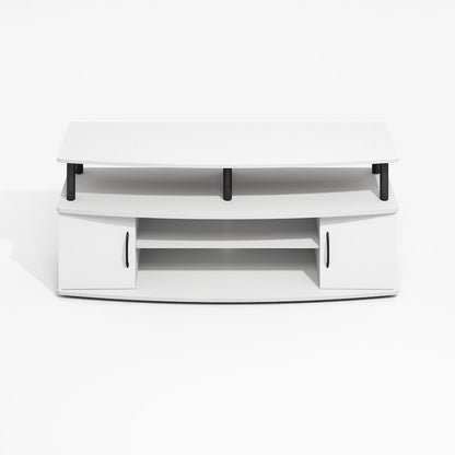 JAYA Large Entertainment Center Hold up to 55-IN TV, Plain White/Black