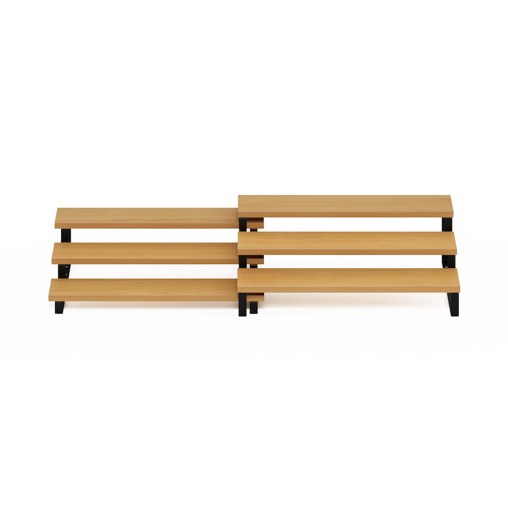 Nestable Kitchen Counter Spice Rack Organizer, Set of 2, Beech/Black