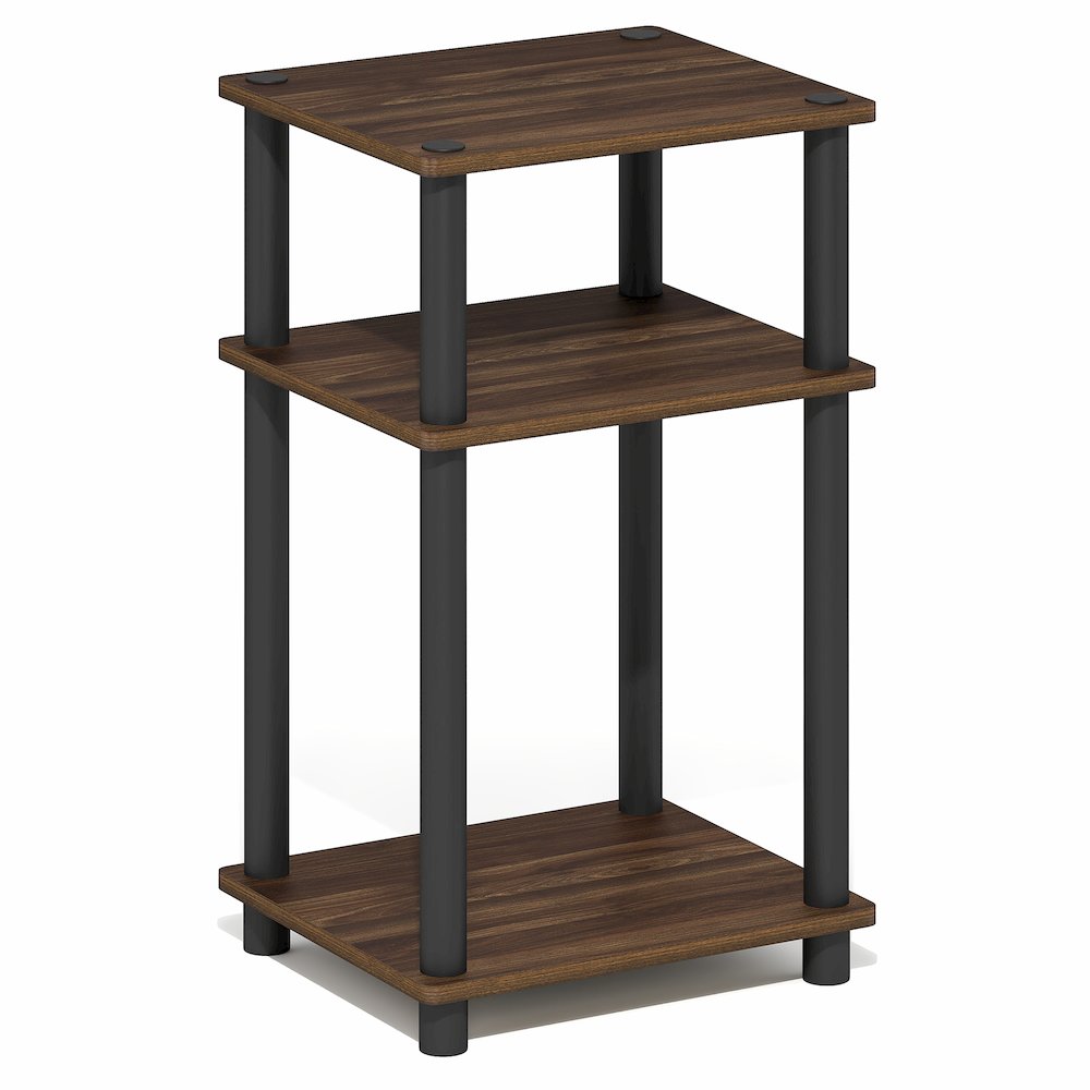 Side Table, 3-Tier End Table, Night Stand, Bedside Table, Brown Walnut