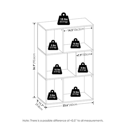 Daly 6-Cube Irregular Cubes Bookcase, Bookshelf, Storage Organizer, Espresso