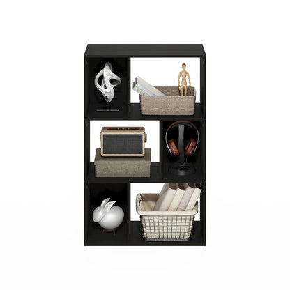 Daly 6-Cube Irregular Cubes Bookcase, Bookshelf, Storage Organizer, Espresso