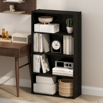 Simple Open Shelf, Bookcases, 4-Tier, Espresso