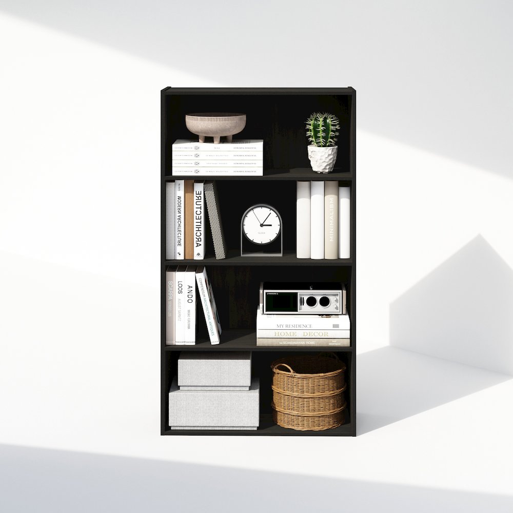 Simple Open Shelf, Bookcases, 4-Tier, Espresso