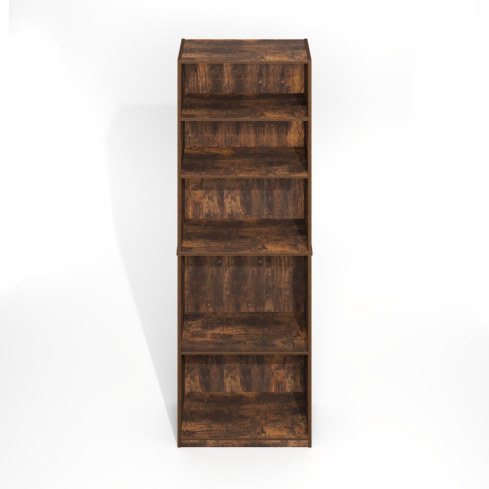 JAYA Simply Home Adjustable Shelf Bookcase, 5-Tier, Amber Oak