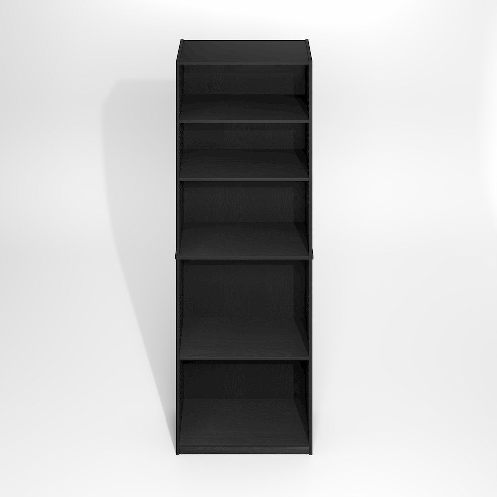JAYA Simply Home Adjustable Shelf Bookcase, 5-Tier, Darkwood