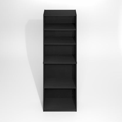 JAYA Simply Home Adjustable Shelf Bookcase, 5-Tier, Darkwood