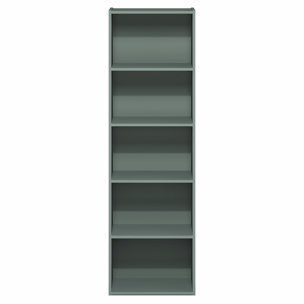 LUDER Book Shelf, 5-Tier Bookshelf, Bookcase, Sage Green