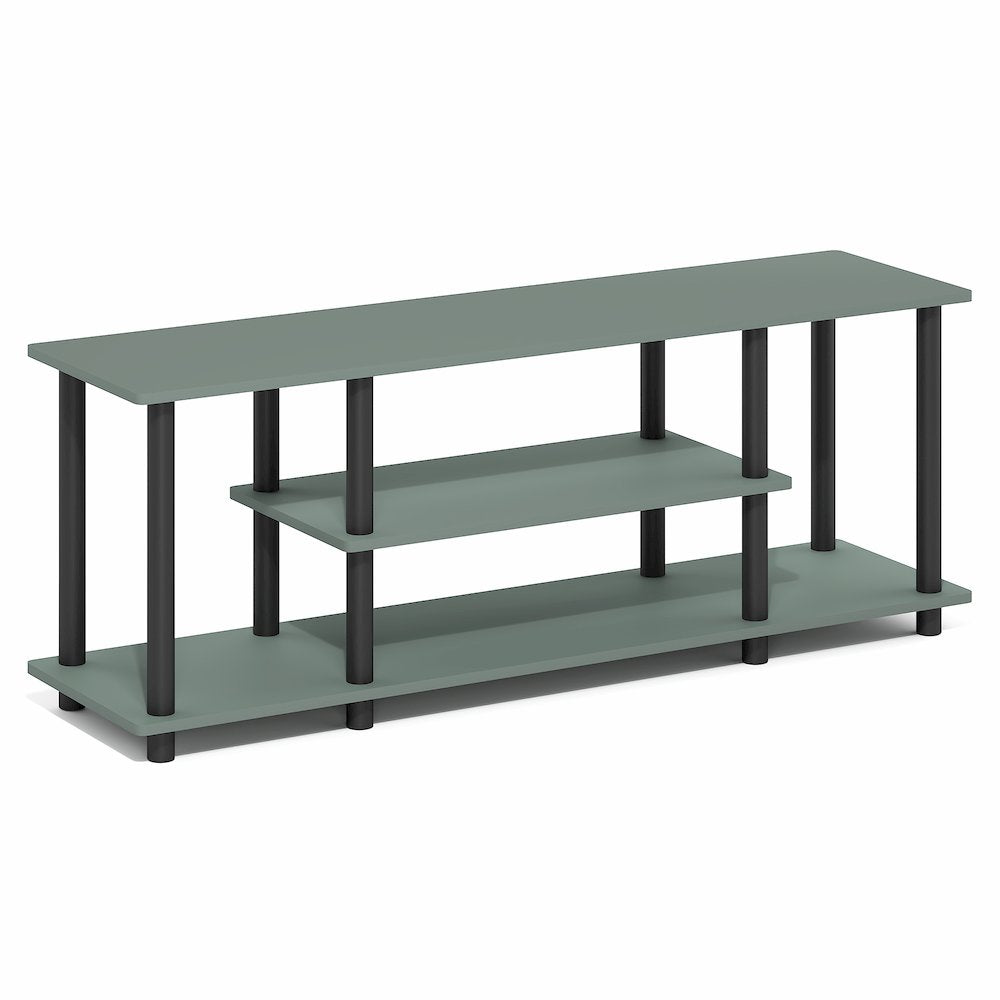 3-Tier 3D Entertainment Center, TV Console for TV up to 50 Inch, Sage Green