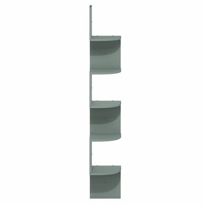 5-Tier Zigzag Corner Shelf Wall Mounted, Radial Corner Wall Shelf, Sage Green
