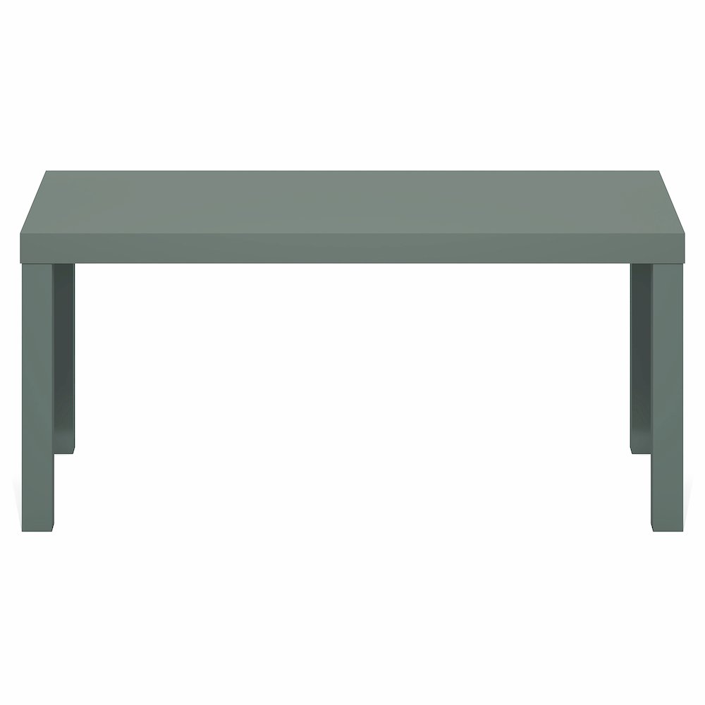 Modern Rectangle Coffee Table with 1.8 Inch Thick Tabletop, Sage Green