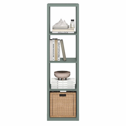 4-Cube Vertical Thick Frame Bookshelf, Sage Green