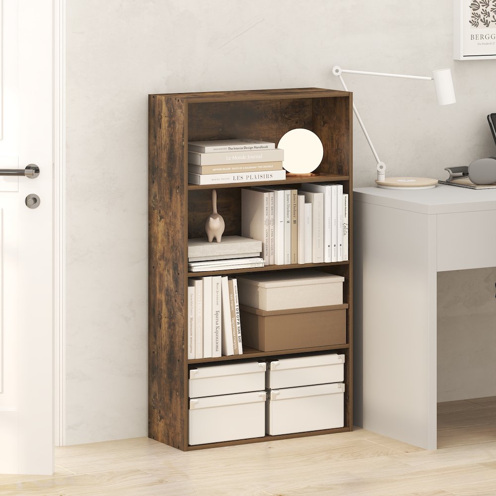 JAYA Book Shelf, 4-Tier Book Shelf, Standing Bookshelf, 9.5 x 23.6 x 41.9