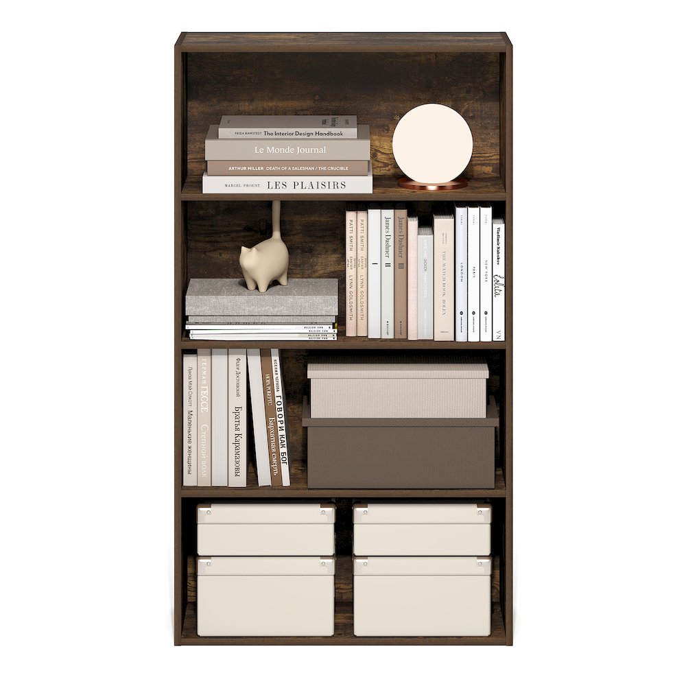 JAYA Book Shelf, 4-Tier Book Shelf, Standing Bookshelf, 9.5 x 23.6 x 41.9