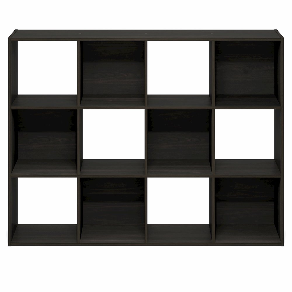 PELLI Book Shelf, 12-Cube Bookshelf, Cube Storage Organizer Bookcase, Espresso