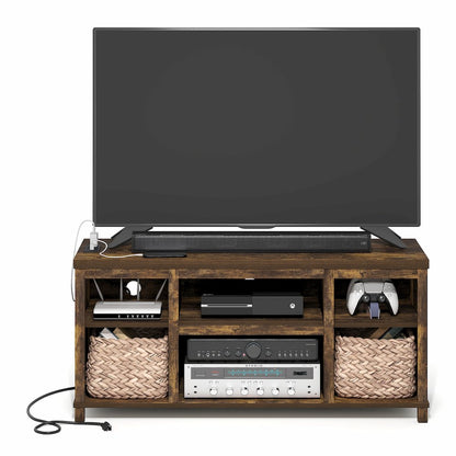3-Tier Entertainment Center for TV up to 55 Inch with USB Ports & Power Outlets