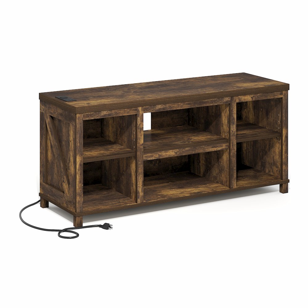 3-Tier Entertainment Center for TV up to 55 Inch with USB Ports & Power Outlets