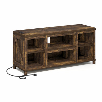 3-Tier Entertainment Center for TV up to 55 Inch with USB Ports & Power Outlets