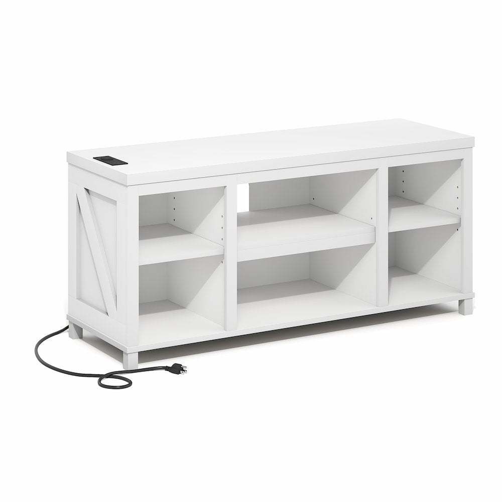 3-Tier Entertainment Center for TV up to 55 Inch with USB Ports & Power Outlets