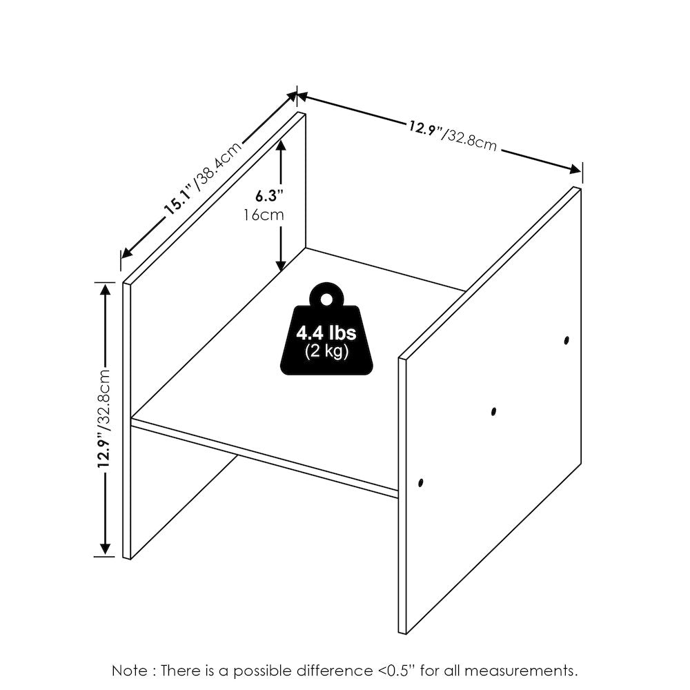 H-Shelf Cube Organizer, Fits into Furinno Triple Thick Cubes