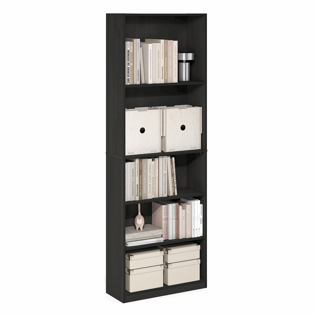 JAYA Book Shelf, 5-Tier Bookshelf with Open Storage Shelf, Standing Bookcase