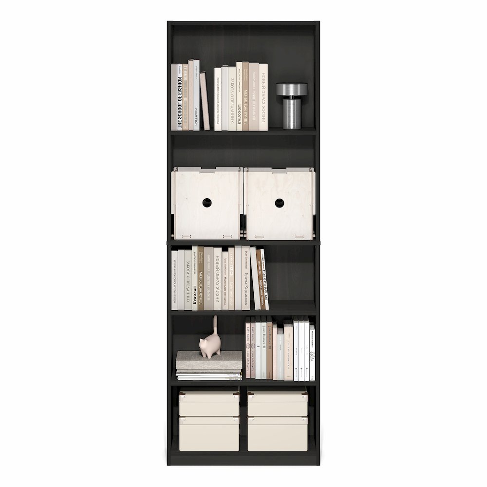 JAYA Book Shelf, 5-Tier Bookshelf with Open Storage Shelf, Standing Bookcase