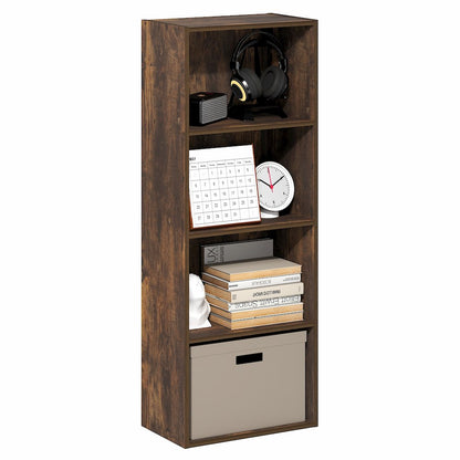 LUDER Book Shelf, 4-Tier Bookshelf, Bookcase with Open Shelf, 9.3 x 15.6 x 41.7