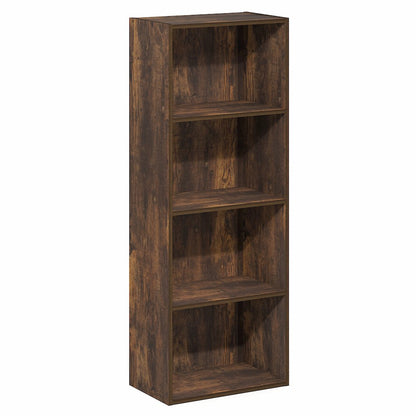 LUDER Book Shelf, 4-Tier Bookshelf, Bookcase with Open Shelf, 9.3 x 15.6 x 41.7